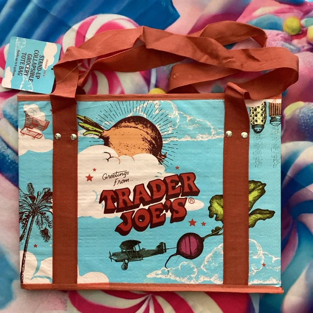 Trader Joe's Stand-Up Collapsible Reusable Grocery Tote Bag